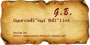 Gyurcsányi Bálint névjegykártya