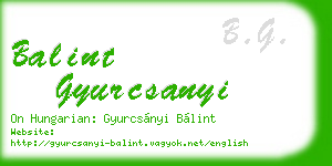 balint gyurcsanyi business card